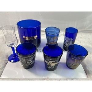 Blue Shot Glasses Lot Of‎ Seven